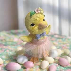 T.J.Maxx Yellow Bird Figurine with Pink Tutu and Bow